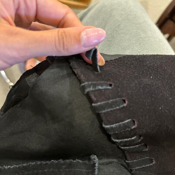 AJ’s Men’s Large Vest Black Suede Leather Snap 90s Western Rodeo Festival - Picture 5 of 5